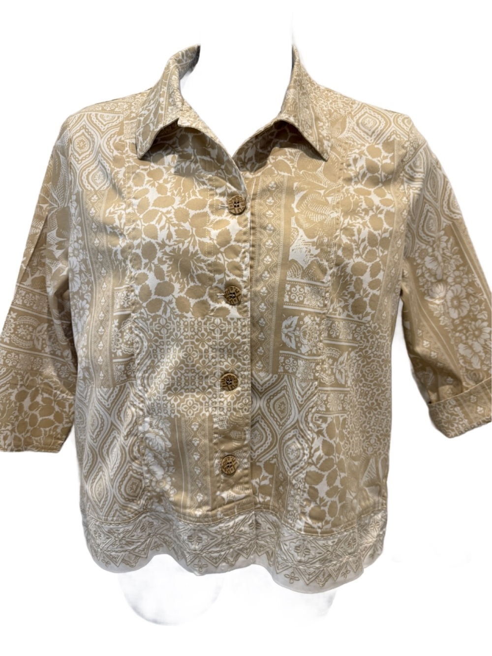 Draper & Damons Floral Print & Embroidered Jacket. Size 14.